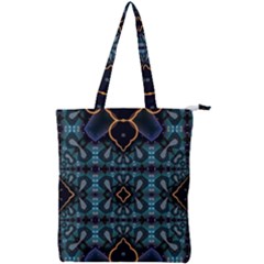 Blue Pattern Double Zip Up Tote Bag by Dazzleway