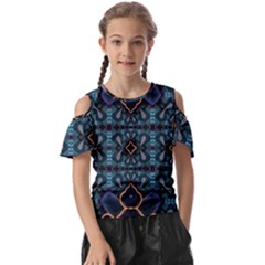 Blue Pattern Kids  Butterfly Cutout Tee by Dazzleway