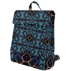 Blue Pattern Flap Top Backpack by Dazzleway