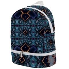 Blue Pattern Zip Bottom Backpack by Dazzleway