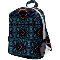 Blue Pattern Zip Up Backpack by Dazzleway