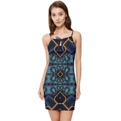 Blue Pattern Summer Tie Front Dress by Dazzleway