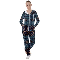 Blue Pattern Women s Tracksuit