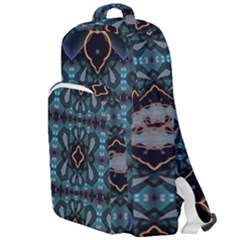 Blue Pattern Double Compartment Backpack by Dazzleway