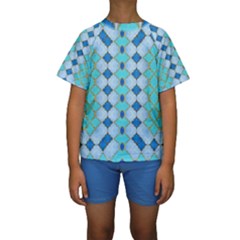 Turquoise Kids  Short Sleeve Swimwear by Dazzleway