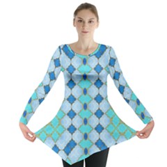 Turquoise Long Sleeve Tunic  by Dazzleway