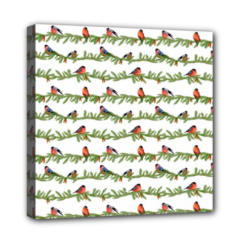 Bullfinches On The Branches Mini Canvas 8  X 8  (stretched) by SychEva