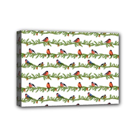 Bullfinches On The Branches Mini Canvas 7  X 5  (stretched) by SychEva