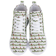 Bullfinches On The Branches Women s Lightweight High Top Sneakers by SychEva