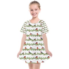 Bullfinches On The Branches Kids  Smock Dress