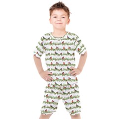 Bullfinches On The Branches Kids  Tee And Shorts Set by SychEva