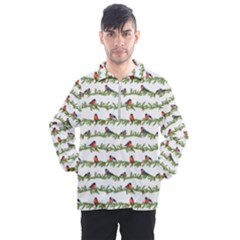 Bullfinches On The Branches Men s Half Zip Pullover by SychEva