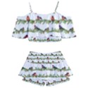 Bullfinches On The Branches Kids  Off Shoulder Skirt Bikini View2