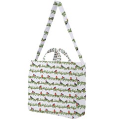 Bullfinches On The Branches Square Shoulder Tote Bag by SychEva