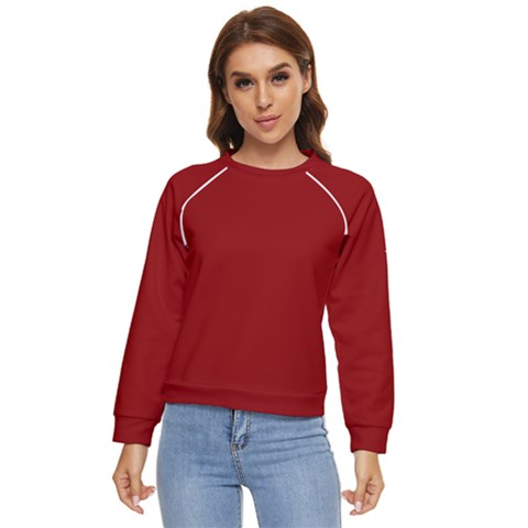 Color Dark Red Women s Long Sleeve Raglan Tee by Kultjers