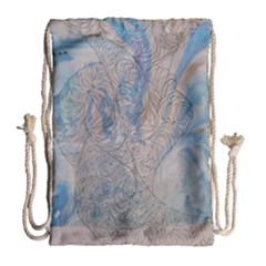 Convoluted Patterns Drawstring Bag (large) by kaleidomarblingart