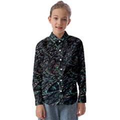 Emerald Distortion Kids  Long Sleeve Shirt by MRNStudios