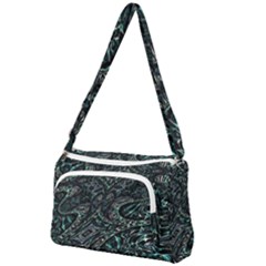 Emerald Distortion Front Pocket Crossbody Bag by MRNStudios