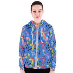 Bright Butterflies Circle In The Air Women s Zipper Hoodie by SychEva