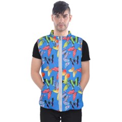 Bright Butterflies Circle In The Air Men s Puffer Vest by SychEva