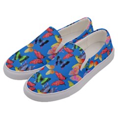 Bright Butterflies Circle In The Air Men s Canvas Slip Ons by SychEva