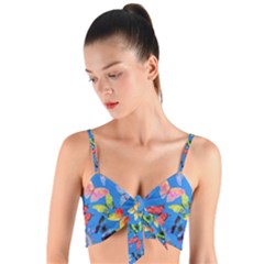 Bright Butterflies Circle In The Air Woven Tie Front Bralet by SychEva