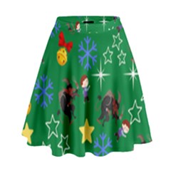 Krampus And Brat Green High Waist Skirt by InPlainSightStyle