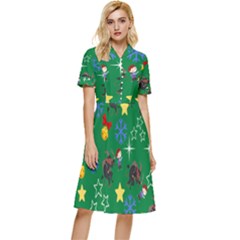 Krampus And Brat Green Button Top Knee Length Dress