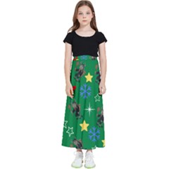 Krampus Kawaii Green Kids  Flared Maxi Skirt