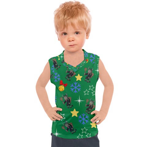 Krampus Kawaii Green Kids  Sport Tank Top by InPlainSightStyle