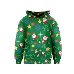 Santa Green Kids  Pullover Hoodie by InPlainSightStyle