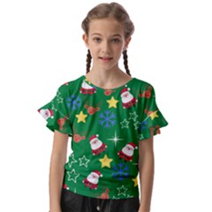 Santa Green Kids  Cut Out Flutter Sleeves by NerdySparkleGoth