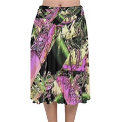 Paintball Nasty Velvet Flared Midi Skirt by MRNStudios