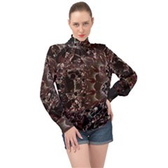 Shotgun Mandala High Neck Long Sleeve Chiffon Top by MRNStudios