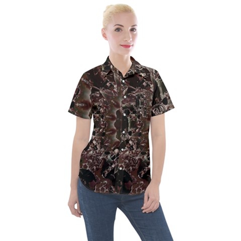 Shotgun Mandala Women s Short Sleeve Pocket Shirt by MRNStudios