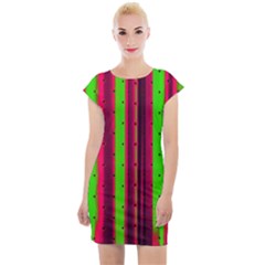 Warped Stripy Dots Cap Sleeve Bodycon Dress by essentialimage365