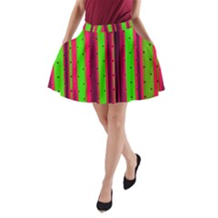 Warped Stripy Dots A-line Pocket Skirt by essentialimage365