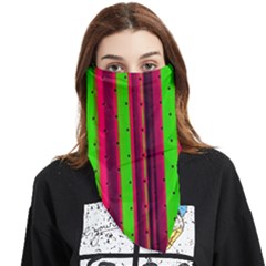 Warped Stripy Dots Face Covering Bandana (triangle) by essentialimage365