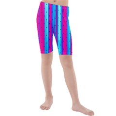 Warped Stripy Dots Kids  Mid Length Swim Shorts by essentialimage365