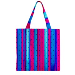 Warped Stripy Dots Zipper Grocery Tote Bag by essentialimage365