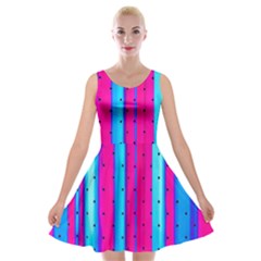 Warped Stripy Dots Velvet Skater Dress by essentialimage365