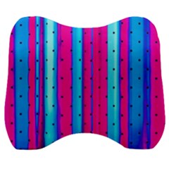 Warped Stripy Dots Velour Head Support Cushion