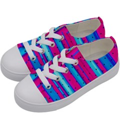 Warped Stripy Dots Kids  Low Top Canvas Sneakers by essentialimage365