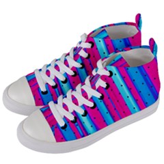 Warped Stripy Dots Women s Mid-top Canvas Sneakers by essentialimage365