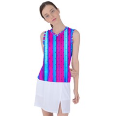 Warped Stripy Dots Women s Sleeveless Sports Top by essentialimage365