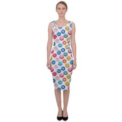 Multicolored Sweet Donuts Sleeveless Pencil Dress by SychEva