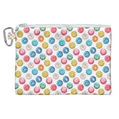 Multicolored Sweet Donuts Canvas Cosmetic Bag (xl) by SychEva