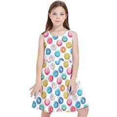 Multicolored Sweet Donuts Kids  Skater Dress