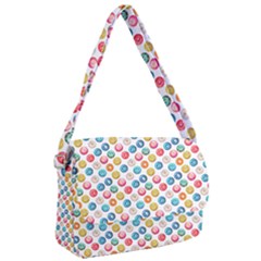 Multicolored Sweet Donuts Courier Bag by SychEva