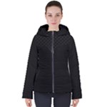 Mud-di Signature Border Black Hooded Puffer Jacket